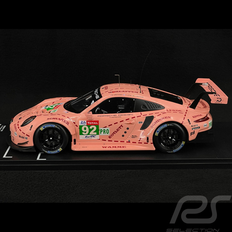Porsche 911 GT3 RSR type 991 Vainqueur 24h du Mans N° 92 2018 cochon rose 1/18 IXO Models LEGT18003