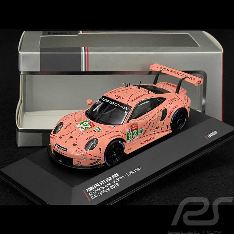 Porsche 911 RSR Type 991 n°92 Vainqueur 24h Le Mans 2018 Cochon Rose 1/43 Ixo Models LE43020