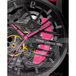 Paddock Automatic Watch Pink Racing Leather bracelet Made in France Pierre Lannier 145G895 - women