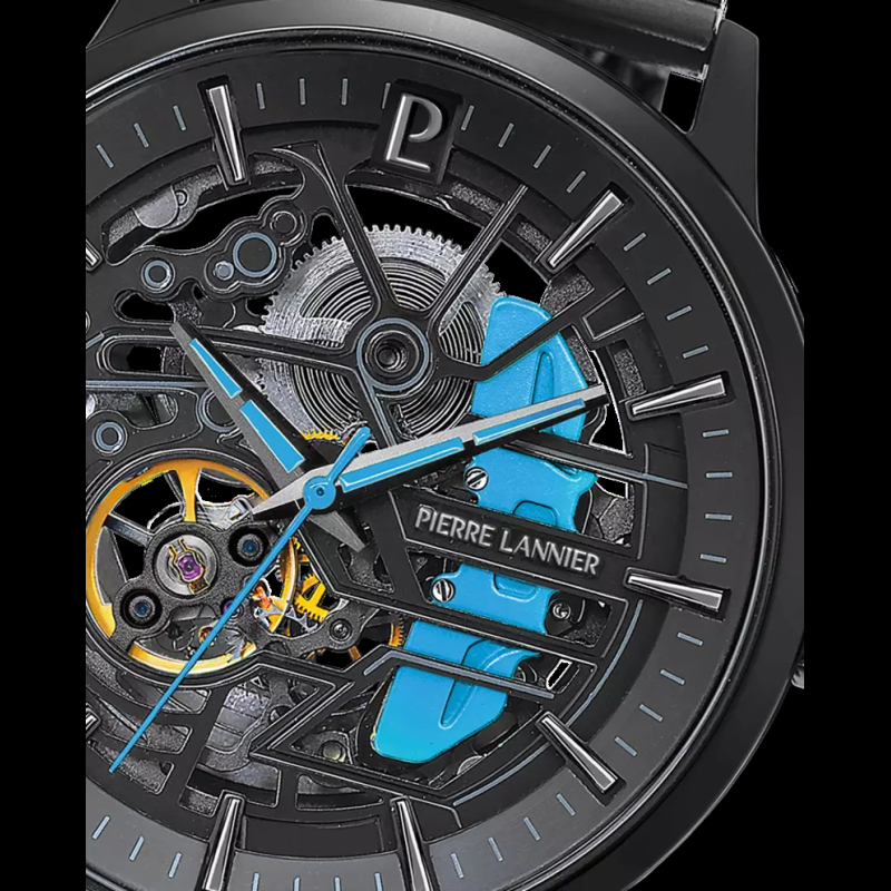 Paddock Automatic Watch Black / Blue Metal bracelet Made in France ...
