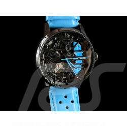 Paddock Automatikuhr Racing Blau Lederarmband Hergestellt in Frankreich Pierre Lannier 145G866 - damen