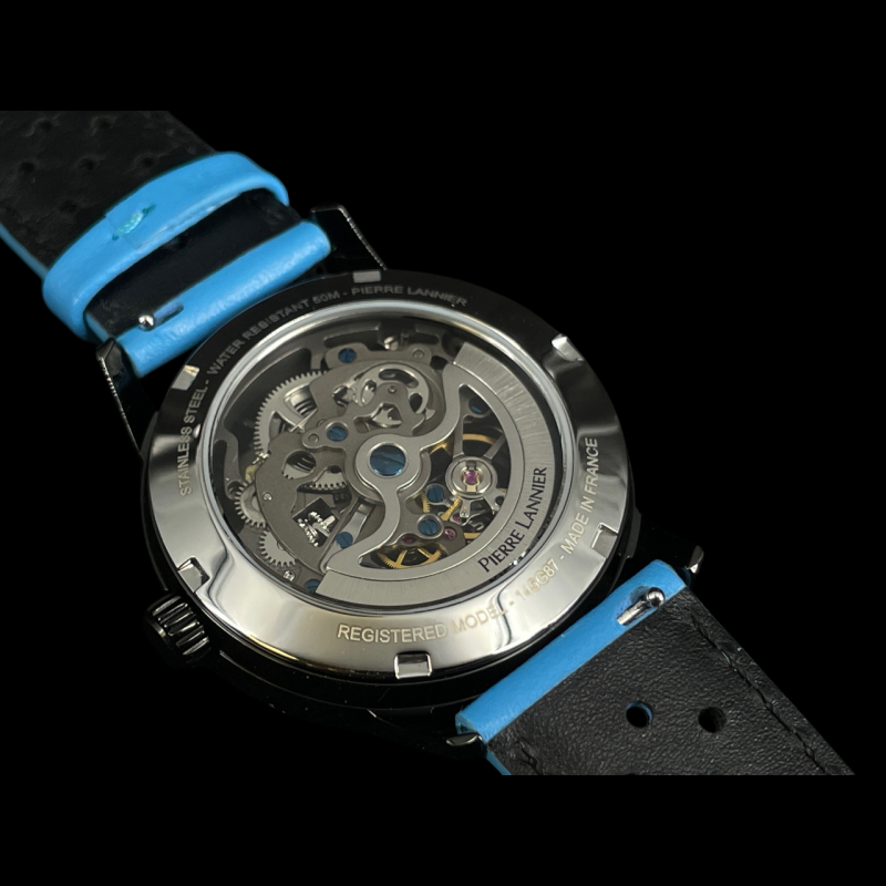 Paddock Automatic Watch Blue Racing Leather bracelet Made in France ...