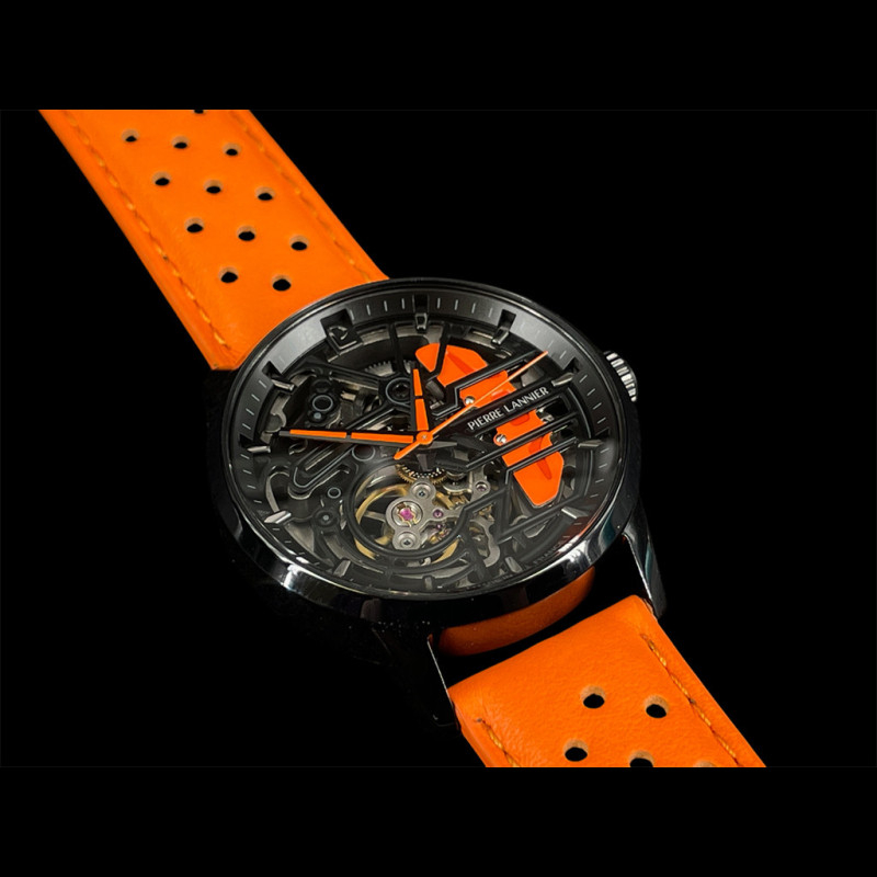 Paddock Automatic Watch Orange Racing Leather bracelet Made in France ...