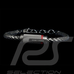 Bracelet Paddock Noir / Rouge Cuir Tressé Pierre Lannier BJ40A1551