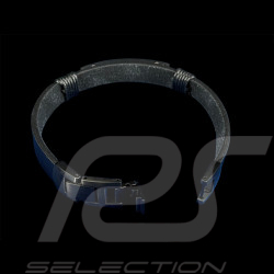 Bracelet Paddock Noir / Rouge Acier et cuir Pierre Lannier BJ40A5551