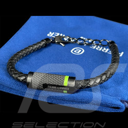 Bracelet Paddock Noir / Vert Cuir Tressé Pierre Lannier BJ40A1571