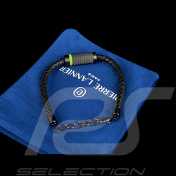 Bracelet Paddock Noir / Vert Cuir Tressé Pierre Lannier BJ40A1571