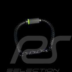 Paddock Armband Schwarz / Grün Geflochtenes Leder Pierre Lannier BJ40A1571