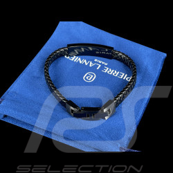 Paddock Bracelet Black / Red Steel and Plaited Leather Pierre Lannier BJ40A5501