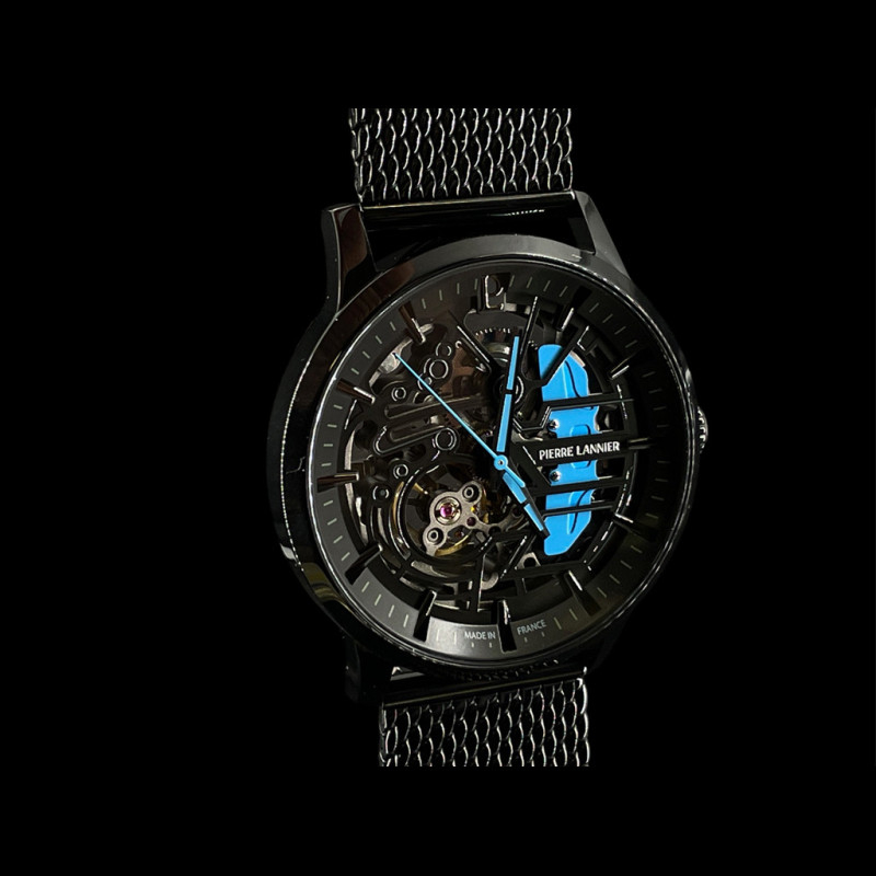 Paddock Automatic Watch Black / Blue Metal bracelet Made in France ...