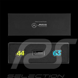 Set de 3 Pins Mercedes Pas Cher AMG Petronas F1 Team Hamilton n° 44 / Russell n° 63 701227069-001