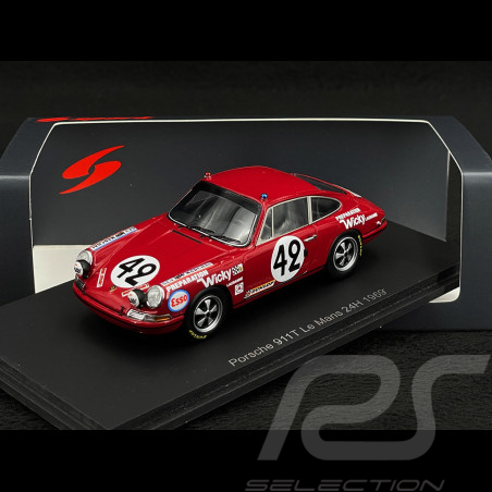 Porsche 911T n° 42 24h Le Mans 1969 1/43 Spark S9751