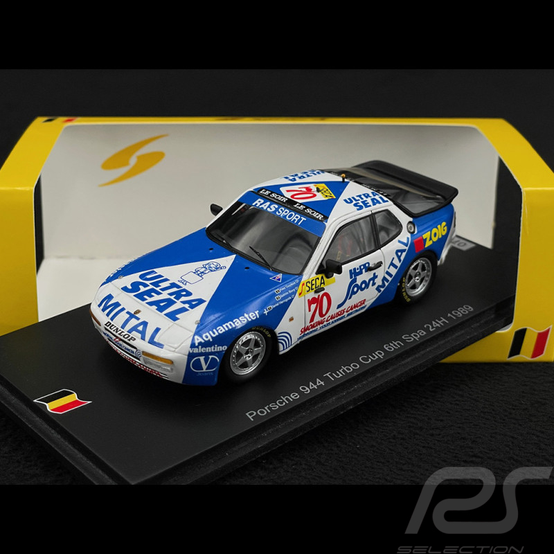 Porsche 944 Turbo n° 70 6ème 24h Spa 1989 1/43 Spark SB765