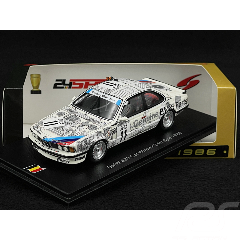 BMW 635 CSI n° 11 Vainqueur 24h Spa 1986 1/43 Spark 43SPA1986