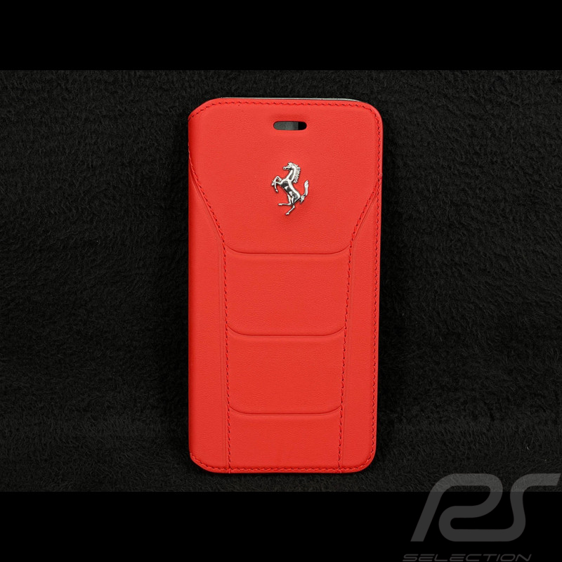 Coque Ferrari Pas Cher Cuir iPhone 6 / 6S F1 Team Leclerc / Hamilton Rouge L6161