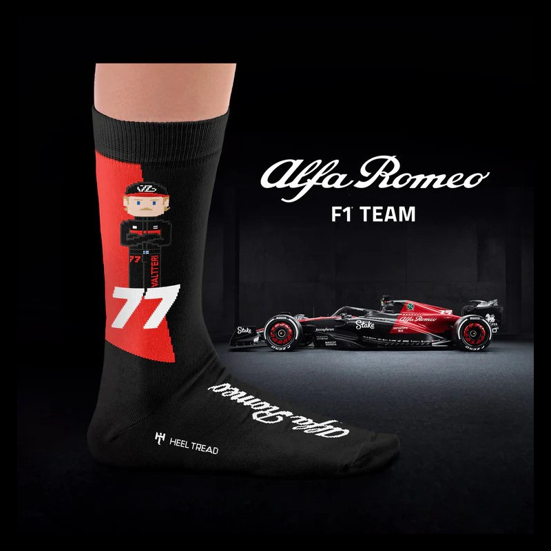 F1 Racing Socks Alfa Romeo socks F1 Team Bottas / Zhou black / red - unisex