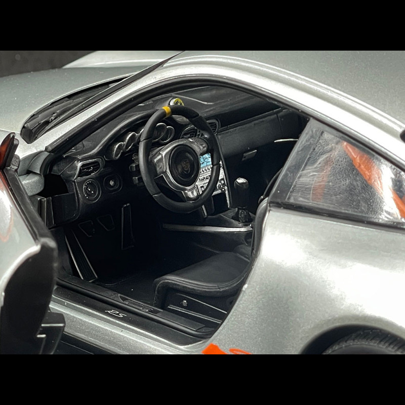 Porsche 911 GT3 RS 997 3.6 ph 1 grey / oranges strips 2007 1/18