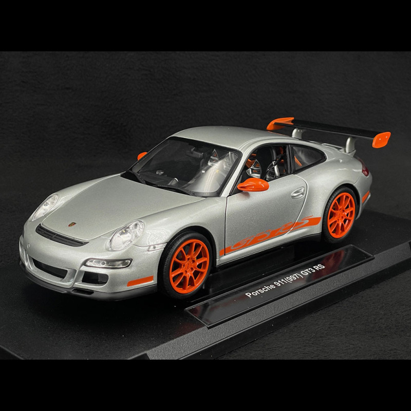 Porsche 911 GT3 RS 997 3.6 ph 1 grey / oranges strips 2007 1/18