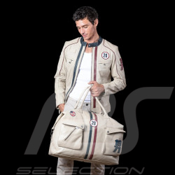 Steve McQueen Liam Ecru Leather Jacket – 1971 Racing Style for Men – Article ID 27671-2574