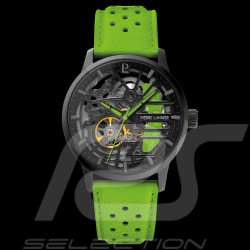 Montre automatique Paddock Vert Racing Bracelet Cuir Fabriqué en France Pierre Lannier 145G877 - femme