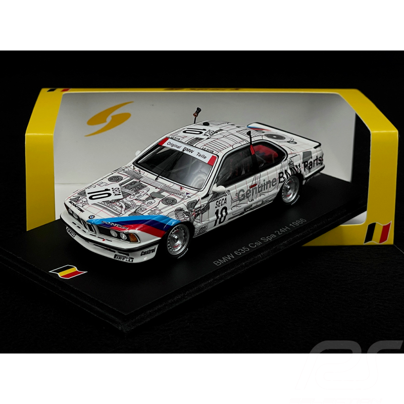 BMW 635 Csi n° 10 3ème 24h Spa 1986 1/43 Spark SB667