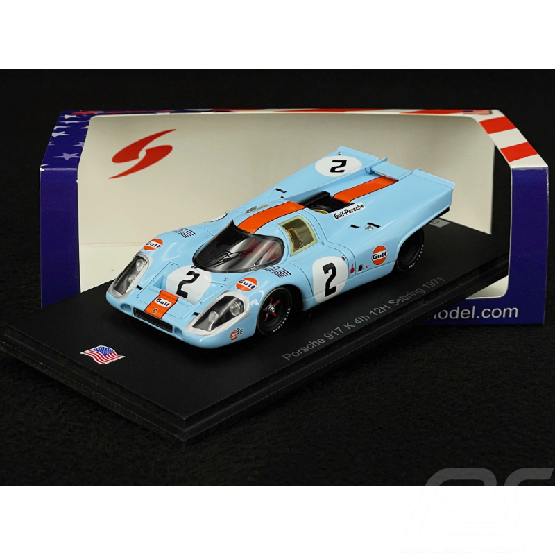 Porsche 917 K Gulf n° 2 4ème 12h Sebring 1971 1/43 Spark US345