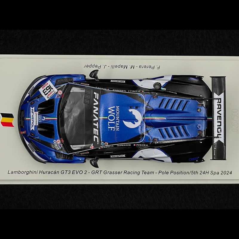 Lamborghini Huracan GT3 Evo 2 n° 163 5ème 24h Spa 2024 1/43 Spark