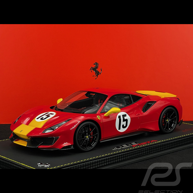Ferrari 488 Pista n° 15 Custom Le Mans 1973 Rot / Gelb 1/18 BBR Models P18145ST