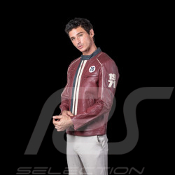 Steve McQueen Lederjacke Liam Dunkelrot Herren – Racing-Stil 1971 – Artikelnummer 27671-4010