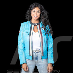 Steve McQueen Lederjacke Jutta Nordisch Blau Damen – Racing-Stil 1971 – Artikelnummer 27674-0611