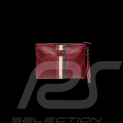 Pochette en cuir Steve McQueen Jim 6 Rouge Foncé – style racing vintage – réf 27660-4010