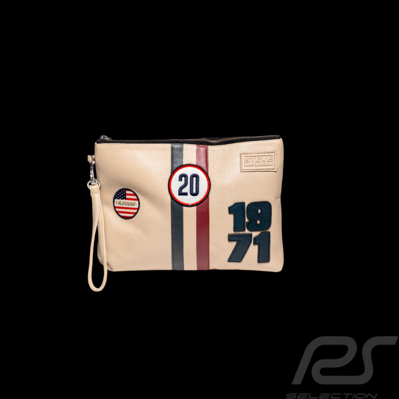 Steve McQueen Jim 6 Leather Pouch Ecru – 1971 Racing Design – Article ID 27660-2574