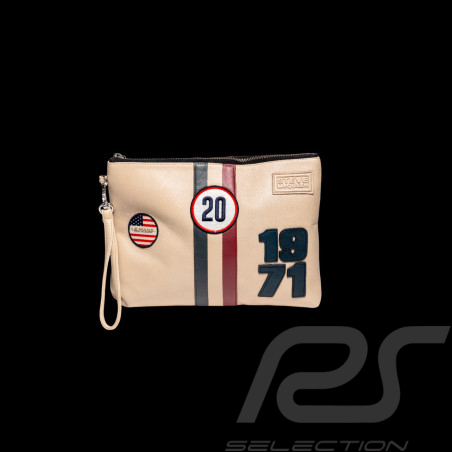 Steve McQueen Jim 6 Leather Pouch Ecru – 1971 Racing Design – Article ID 27660-2574