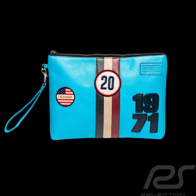 Steve McQueen Pouch Jim 6 Leather Nordic Blue – 1971 Racing Design – Article ID 27660-0611
