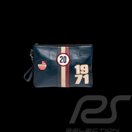 Steve McQueen Lederpouch Jim 6 Blau Royal – Racing-Style 1971 – Artikelnummer 27660-0012