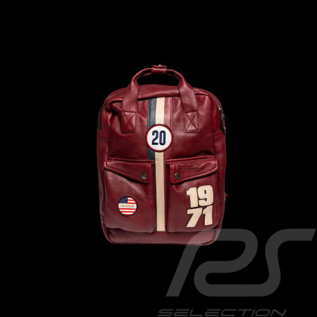 Steve McQueen Rucksack Matt 6 Leder Dunkelrot – Racing-Stil 1971 – Artikelnummer 27661-4010