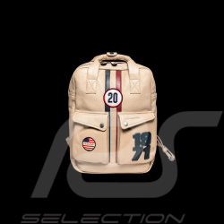 Sac à dos en cuir Steve McQueen Matt 6 Écru – style racing Le Mans – réf 27661-2574