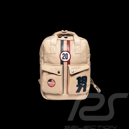 Steve McQueen Lederrucksack Matt 6 Ecru – Racing-Design Le Mans – Artikelnummer 27661-2574