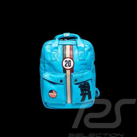 Steve McQueen Backpack Matt 6 Nordic Blue Leather – Vintage Racing Design – Article ID 27661-0611