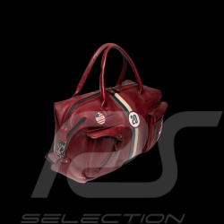 Sac de voyage en cuir Steve McQueen Nolan 6 48H Rouge Foncé – look racing vintage – réf 27662-4010
