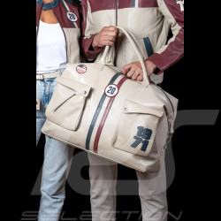 Steve McQueen Travel Bag Nolan 6 48H Leather Ecru – Vintage Motorsport Style – Article ID 27662-2574