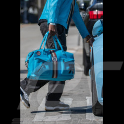 Steve McQueen Travel Bag Nolan 6 48H Leather Nordic Blue – Retro Racing Style – Article ID 27662-0611