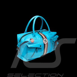 Steve McQueen Travel Bag Nolan 6 48H Leather Nordic Blue – Retro Racing Style – Article ID 27662-0611