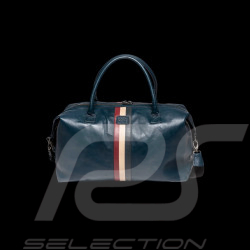 Steve McQueen Travel Bag Nolan 6 48H Royal Blue Leather – Vintage Racing Look – Article ID 27662-0012
