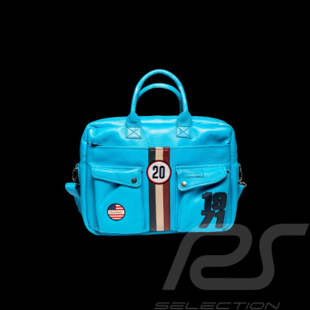 Steve McQueen Ledertasche Wayne 6 Nordisch Blau – Vintage Racing Look – Artikelnummer 27665-0611