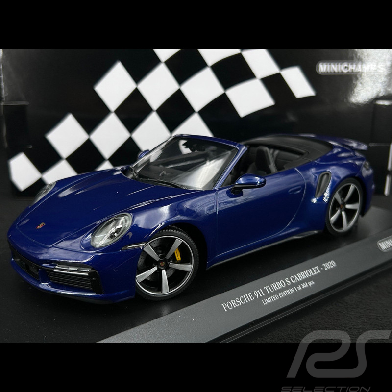 Porsche 911 Turbo S Cabriolet type 992 Bleu gentiane 2020 1/18 Minichamps 155069081