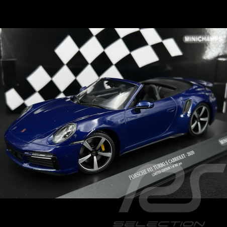 Porsche 911 Turbo S Cabriolet type 992 Bleu gentiane 2020 1/18 Minichamps 155069081