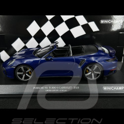 Porsche 911 Turbo S Cabriolet type 992 Bleu gentiane 2020 1/18 Minichamps 155069081