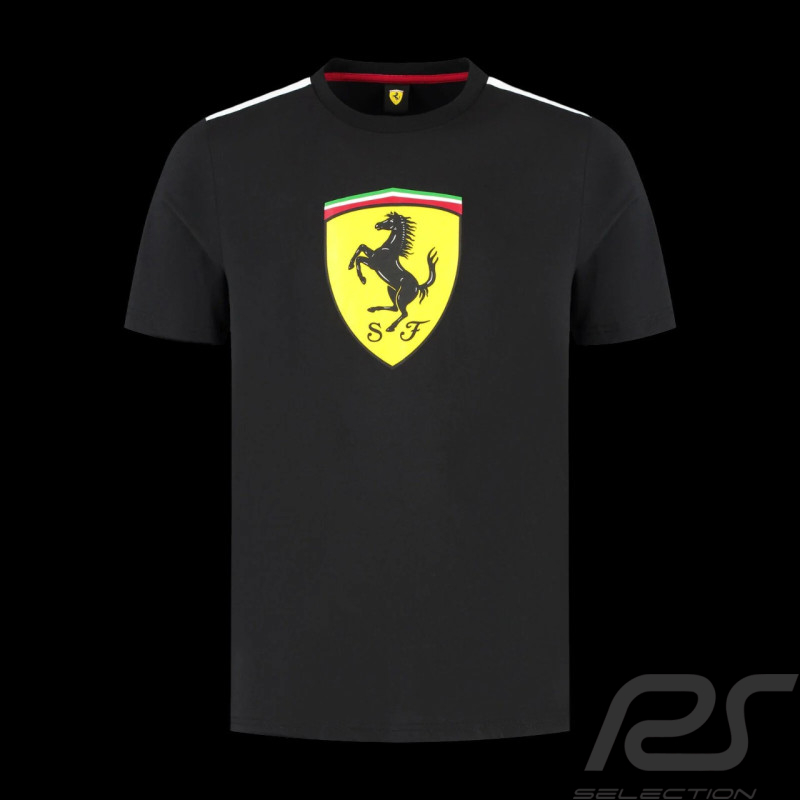 Ferrari F1 T-Shirt Puma Großes Wappen Schwarz Leclerc / Hamilton - Herren - 701232784-002