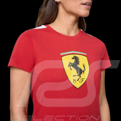 Ferrari F1 T-Shirt Puma Großes Wappen Rot Cerise Leclerc / Hamilton - Damen - 701232785-001